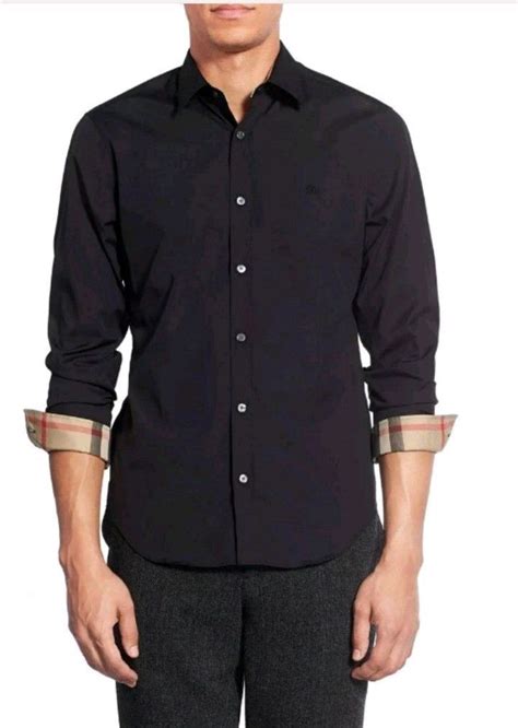 black burberry mens shirt|men's burberry button down shirt.